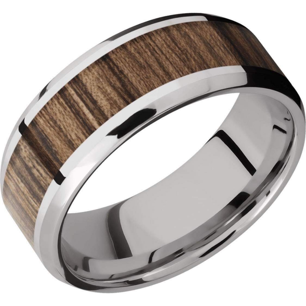 New Custom Made Mens Wood Inlay Wedding Band Size 95